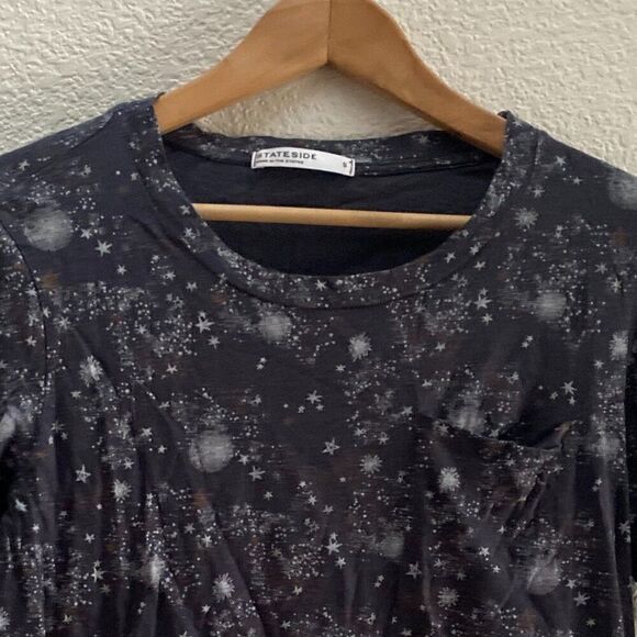 Stateside Long Sleeve Crew Neck Shirt Top Small 100% Cotton Constellation - Picture 4 of 4